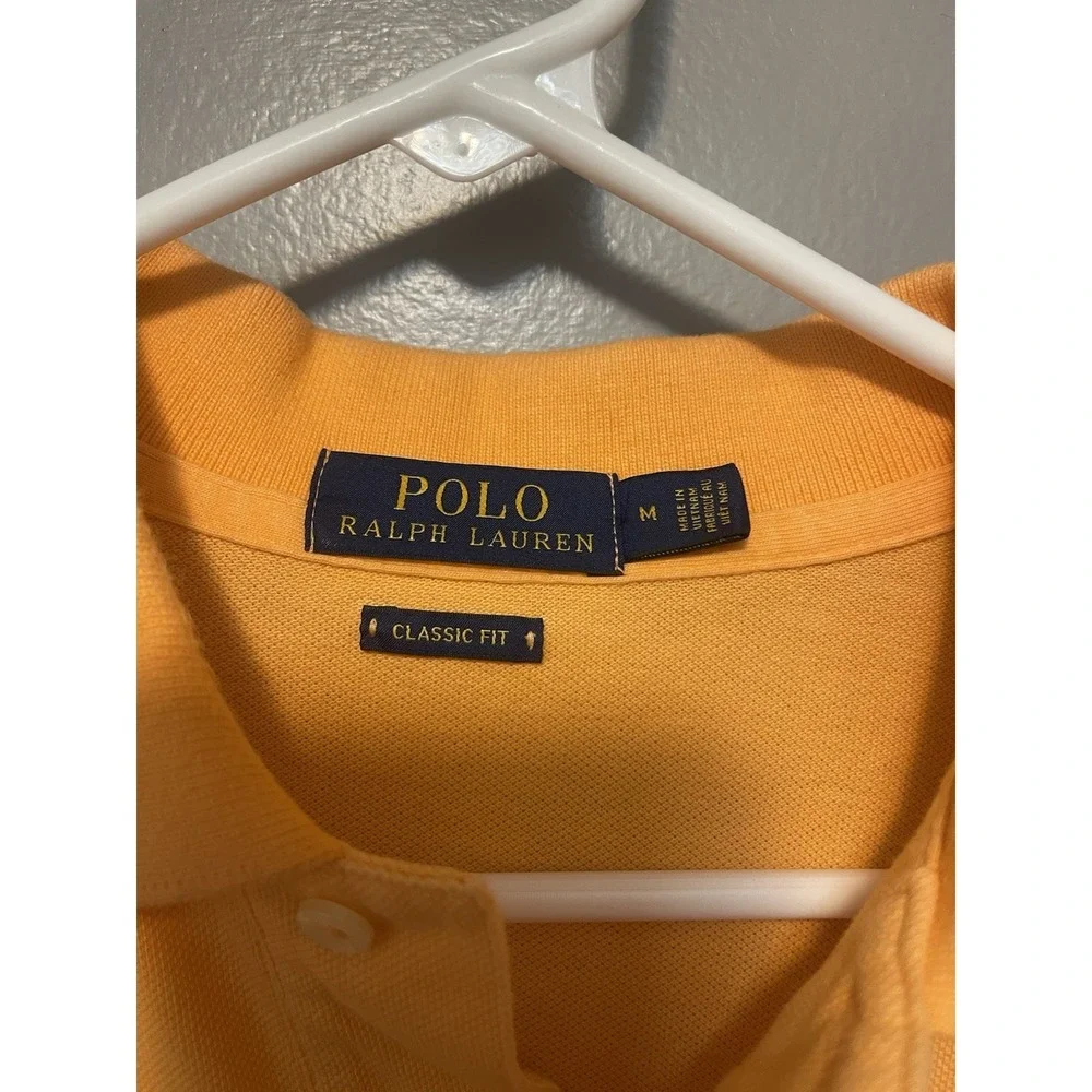 Polo Ralph Lauren Men's Polo Classic Fit Short Sleeve Orange Shirt Sz Medium - Picture 3 of 4